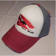 ALL BLUE STONEWASHED HAT RED